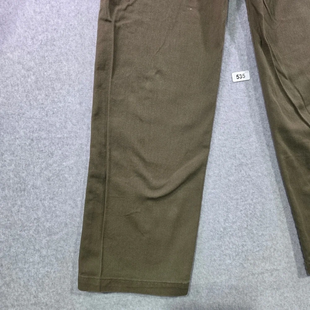 H&M Divided Womens Olive Green High Waisted Wide Leg Utility Carpentef Pants Sz0